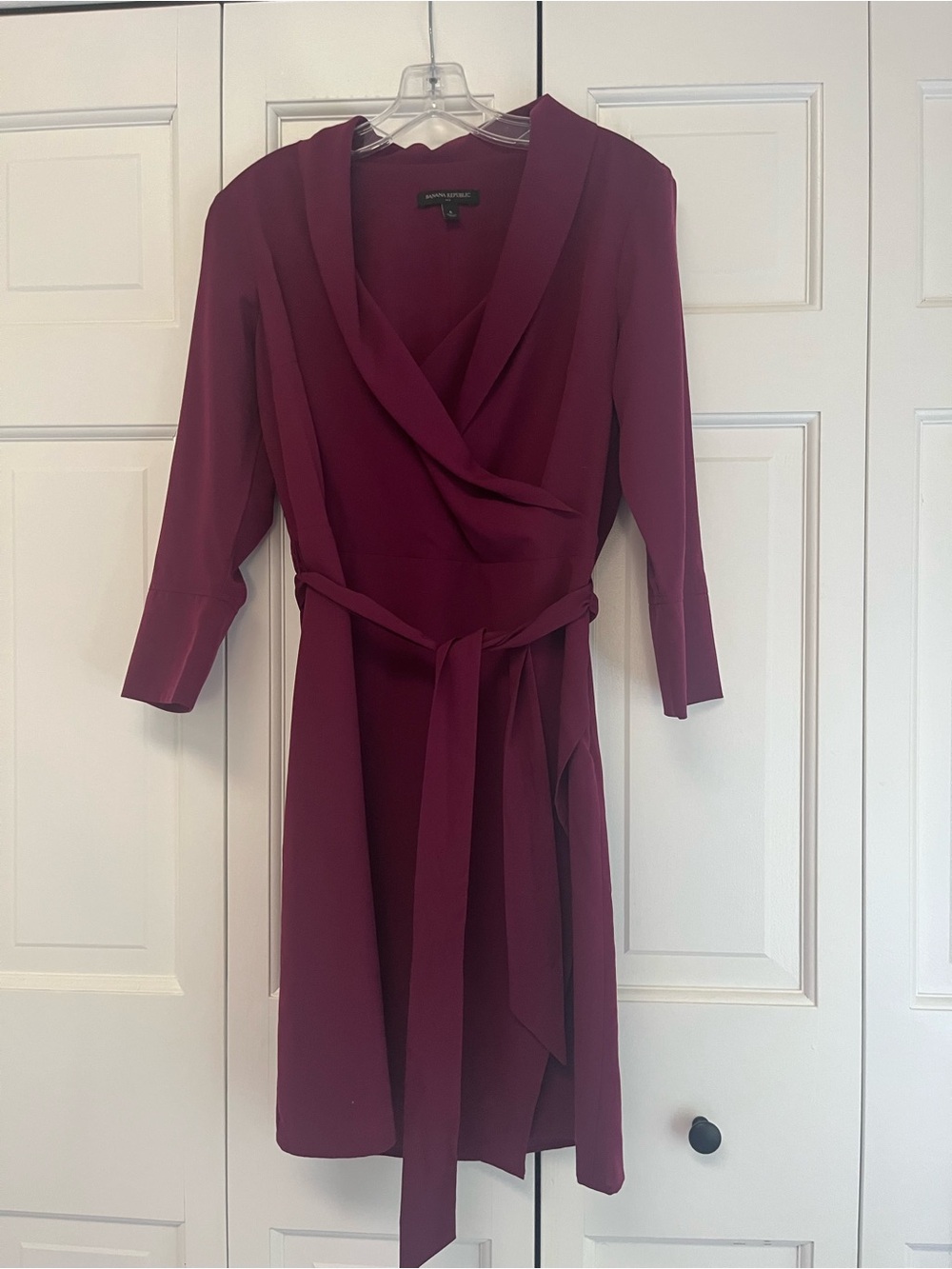 Banana Republic Burgundy Wrap Dress Belted Size 6